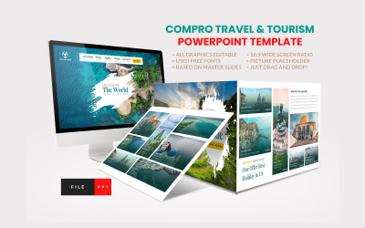 Bedrijfsprofiel Powerpoint-sjabloon voor reizen en toerisme