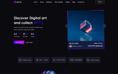 Nifto - motyw WordPress dla twórców NFT