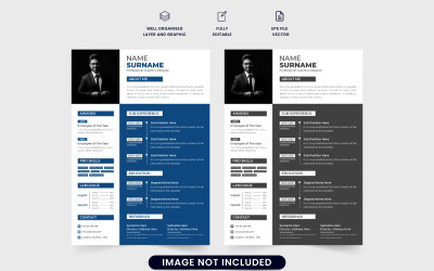 Office Job Resume Template Vector Design