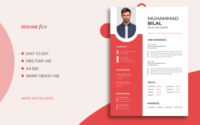 Profesjonalny nowoczesny minimalny szablon CV CV