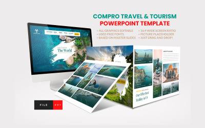 Profil firmy Podróże i turystyka Szablon Powerpoint