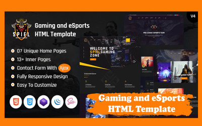 Spiel - HTML-mall för spel och eSport
