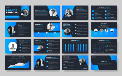 Modello di layout aziendale minimalista per diapositive di presentazione aziendale