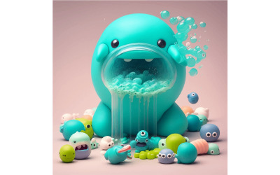 Erling Mermin Pop It Slimes Illustration Vector