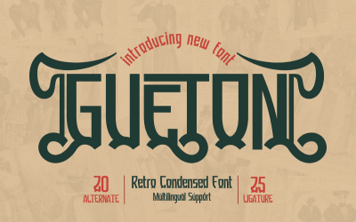 Gueton - Carattere condensato retrò