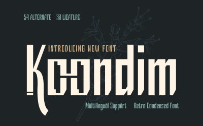 Koondim - Retro gecondenseerd lettertype