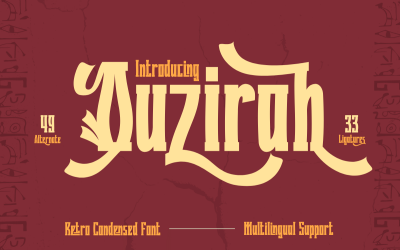 Quzirah - Carattere condensato retrò