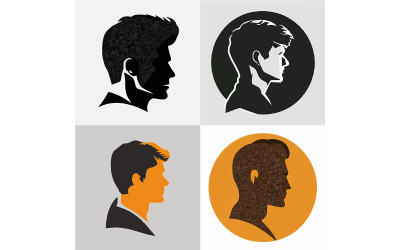 Ställ in faktiska minimalistisk profilillustration vektor