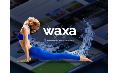 Waxa - Fitness, Gym, Sports, Fitness Centers, Yoga, Aerobic, Gyms PSD Layout