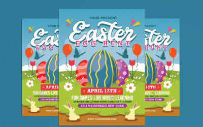 Easter Egg Hunt Flyer Poster Template 1