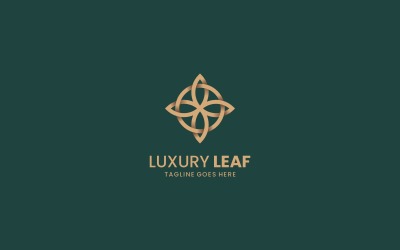 Lyxig Leaf Line Art-logotyp