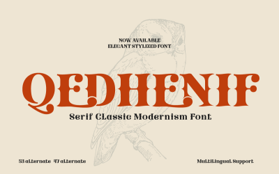 Qedhenif – Serif Klasik Modernizm Yazı Tipi