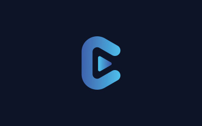 Buchstabe C-Logo, Play-Button, Online-Video-Streaming-Logo