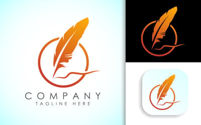 Logo plume pour un écrivain ou des éditeurs2