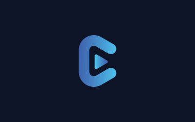 Логотип на літеру C, кнопка відтворення, логотип онлайн-потокового відео