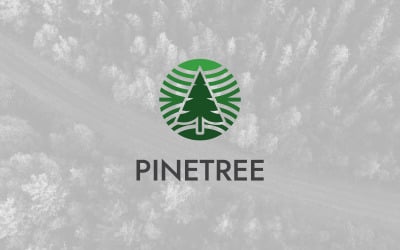 Modèle de conception de logo naturel de cercle de pin