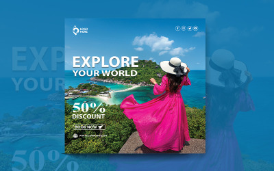 Modello di volantino - Agenzia di viaggi moderna - Pacchetti turistici
