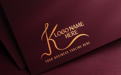 Modernes kreatives Logo-Design mit gewelltem K-Buchstaben - MARKENIDENTITÄT
