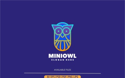 Owl line gradient colorful logo template