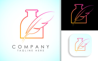 Tüy logosu tasarım vektör şablonu2