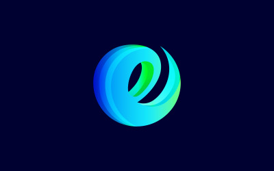 E Harfi Logosu, Modern Harf Logosu, E Harfi Logo Şablonu