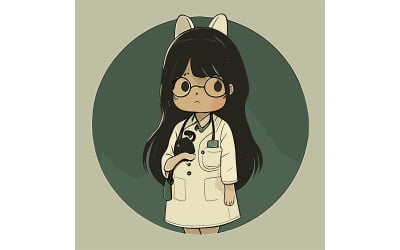 Linsay Salem Doktor Söt Illustration Vektor