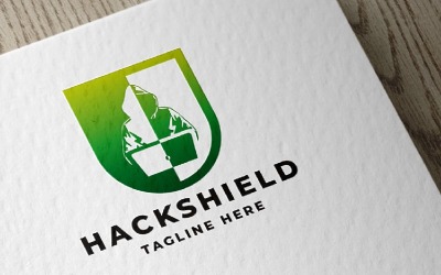 Modelo de logotipo Hacker Shield Pro