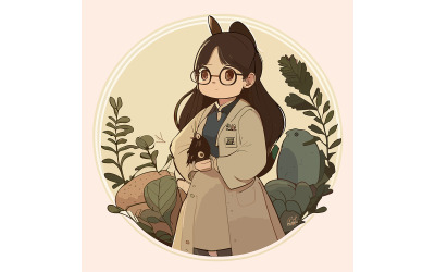 Pauline Zaria medico carino illustrazione vettore
