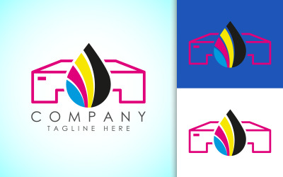 Plantilla de diseño de logotipo de impresión digital10