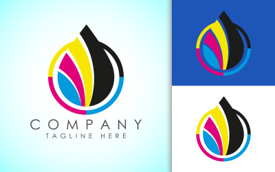 Plantilla de diseño de logotipo de impresión digital2