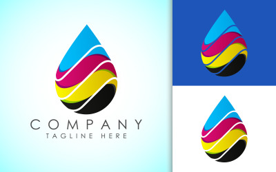 Plantilla de diseño de logotipo de impresión digital3