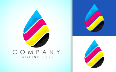 Plantilla de diseño de logotipo de impresión digital5