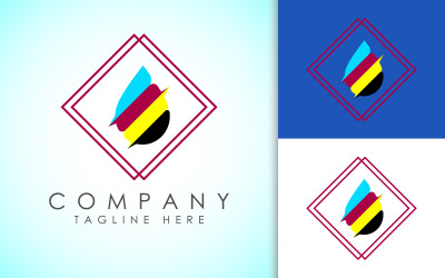 Plantilla de diseño de logotipo de impresión digital7