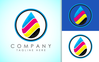 Plantilla de diseño de logotipo de impresión digital8