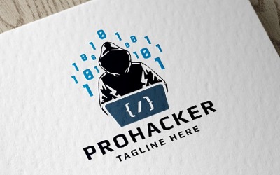 Profesionální Hacker Pro Logo šablona