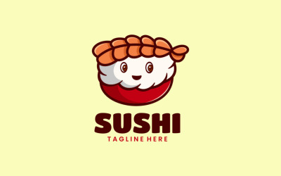 Sushi maskot tecknad logotyp