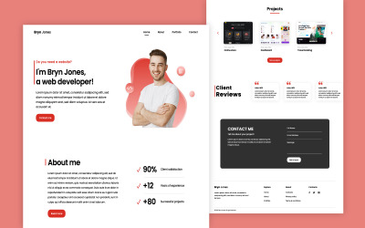 Conception de modèle d&amp;#39;interface utilisateur de site Web de portefeuille personnel