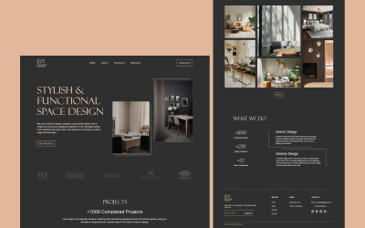 Inredningsdesign Webbplatsdesign UI-mall