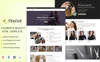 Modello di sito Web HTML per moda e bellezza