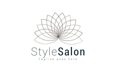 Salon line art criativo e design de logotipo exclusivo