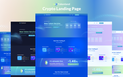 Tokenland - Modèle Figma de page de destination de crypto