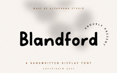 Blandford - handskrivet teckensnitt