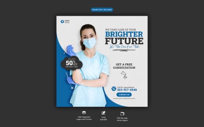 Dentist Dental Care Social Media Post TemplateDentist Dental Care