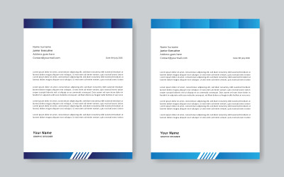 Diseño de membrete corporativo con dos variaciones de color 04