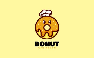 Donuts koks mascotte Cartoon Logo