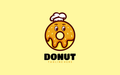 Logo de dibujos animados de la mascota de los cocineros de donuts