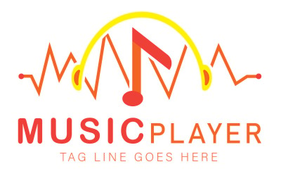 Modèle de logo de lecteur de musique - Modèle de logo de musique