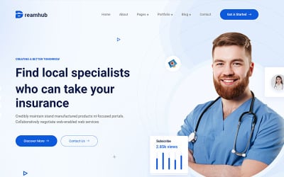 Šablona HTML5 pro lékařskou a lékařskou kliniku DreamHub.