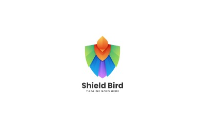 Shield Bird Gradient färgglad logotyp