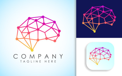 Conception de logo de cerveau moderne et simple4